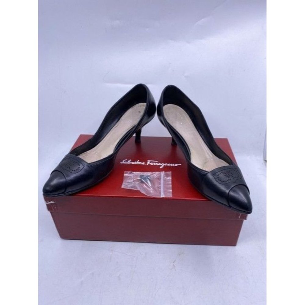 Salvatore Ferragamo Black Light Insignia Pumps Size Us - Picture 2 of 10